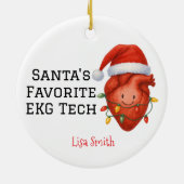 Personalisierte Santa's EKG Tech Keramik Ornament (Hinten)