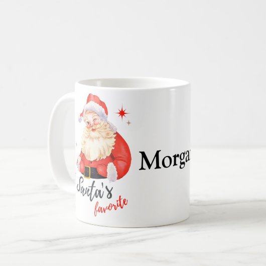 PERSONALISIERTE SANTA'S FAVORITE/ GESCHENKE FÜR JE KAFFEETASSE (Vorderseite Links)