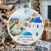 Personalisierte Santorin-Ornament, Griechenland Keramik Ornament