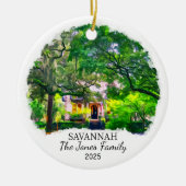 Personalisierte Savannah Ornament, Georgien Keramik Ornament (Vorne)
