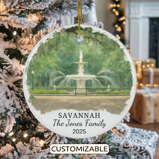 Personalisierte Savannah Ornament, Georgien Keramik Ornament