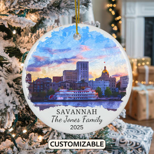 Personalisierte Savannah Ornament, Georgien Keramik Ornament