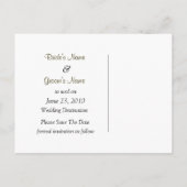 Personalisierte Save the Date-Card-Winterhochzeit Ankündigungspostkarte (Rückseite)