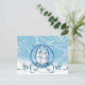 Personalisierte Save the Date-Card-Winterhochzeit Ankündigungspostkarte (Stehend Vorderseite)
