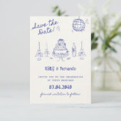 Personalisierte Save the Date Einladung (Stehend Vorderseite)