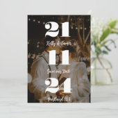 Personalisierte Save the Date Einladung mit Paar (Stehend Vorderseite)