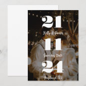 Personalisierte Save the Date Einladung mit Paar (Vorne/Hinten)