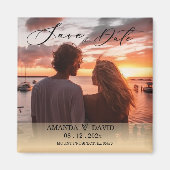 Personalisierte Save the Date Hochzeit in Urlaubso Magnet (Vorne)