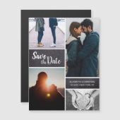 Personalisierte Save the Date HochzeitfotoCollage Magnetkarte (Vorne/Hinten)