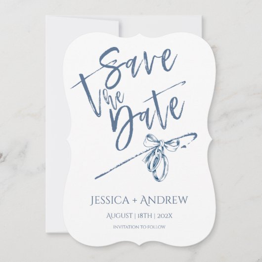 Personalisierte Save the Date Hochzeitkarte Einladung (Vorderseite)