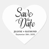 Personalisierte Save the Date Hochzeitsankündigung Herz-Aufkleber (Vorderseite)