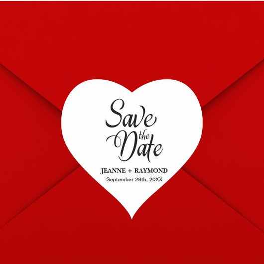 Personalisierte Save the Date Hochzeitsankündigung Herz-Aufkleber