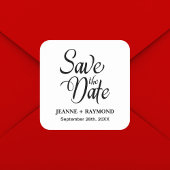 Personalisierte Save the Date Hochzeitsankündigung Quadratischer Aufkleber