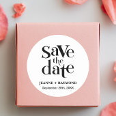 Personalisierte Save the Date Hochzeitsankündigung Runder Aufkleber