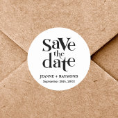Personalisierte Save the Date Hochzeitsankündigung Runder Aufkleber