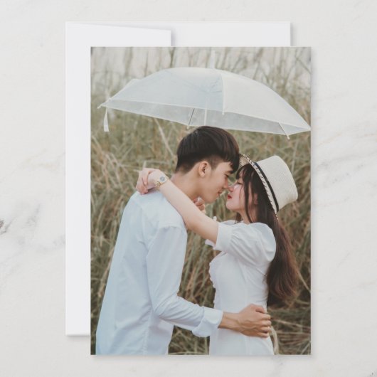 Personalisierte Save the Date Hochzeitseinladungen Einladung (Rückseite)