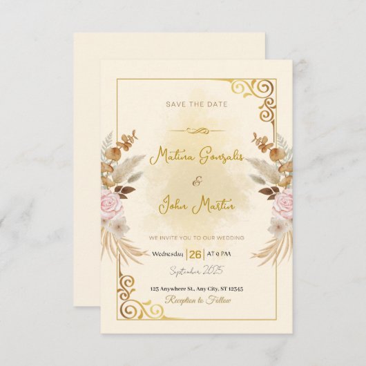 Personalisierte Save the Date-Karte Save The Date (Vorne/Hinten)