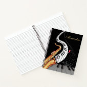 Personalisierte Saxophone Piano Musiknote Notizblock (Innenseite)