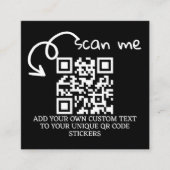 Personalisierte, scannable Website mit QR-Code Quadratische Visitenkarte (Vorderseite)