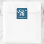 Personalisierte, scannable Website mit QR-Code Quadratischer Aufkleber (Tasche)