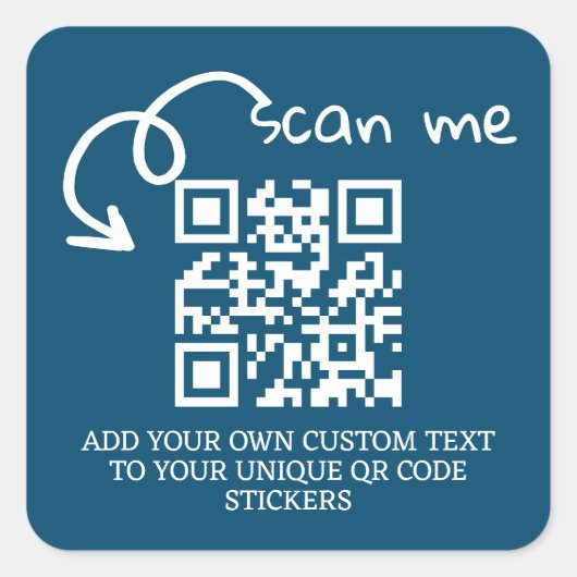 Personalisierte, scannable Website mit QR-Code Quadratischer Aufkleber (Vorderseite)