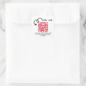 Personalisierte, scannable Website mit QR-Code Quadratischer Aufkleber (Tasche)
