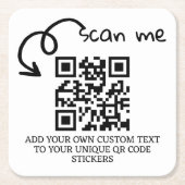 Personalisierte, scannable Website mit QR-Code Rechteckiger Pappuntersetzer (Vorderseite)