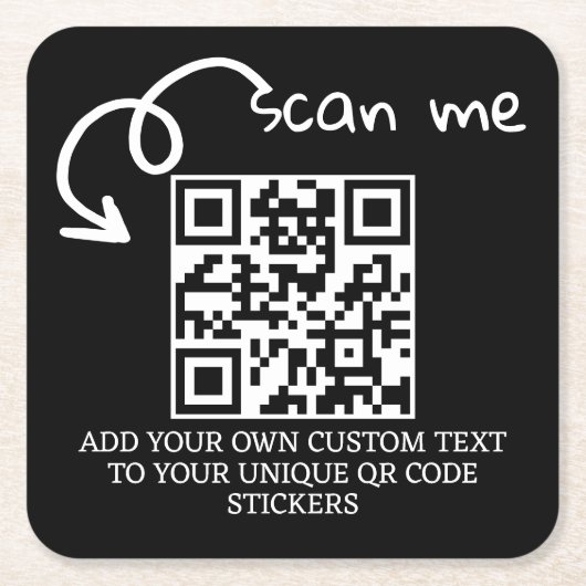 Personalisierte, scannable Website mit QR-Code Rechteckiger Pappuntersetzer (Vorderseite)