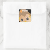 Personalisierte Scarecrow Halloween-Aufkleber Quadratischer Aufkleber (Tasche)