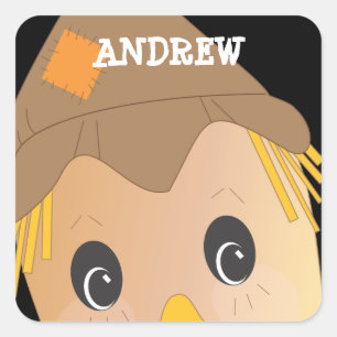 Personalisierte Scarecrow Halloween-Aufkleber Quadratischer Aufkleber