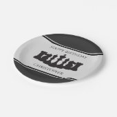 Personalisierte Schachpartie Schach King Geburtsta Pappteller (Schrägansicht)