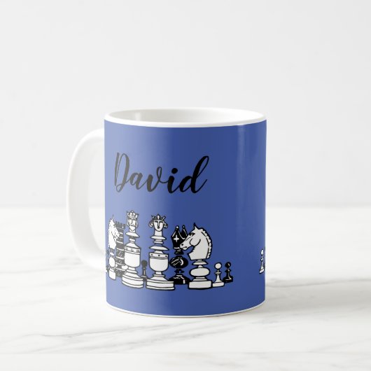 Personalisierte Schachspieler Kaffeetasse (Vorderseite Links)