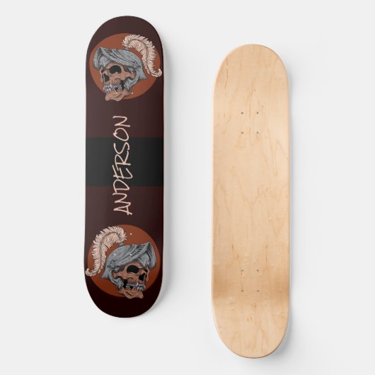 Personalisierte Schädelkrieger Skateboard (Vorderseite)
