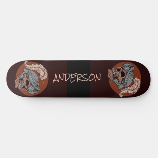 Personalisierte Schädelkrieger Skateboard (Horizontal)