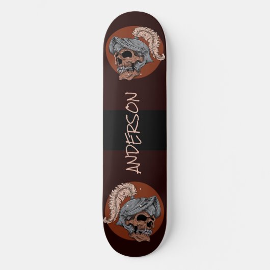 Personalisierte Schädelkrieger Skateboard (Vorderseite)