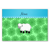 Personalisierte Schafe - Grüne Blume Tischnummer (Vorderseite)