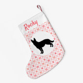 Personalisierte Schäferhund-rote Kleiner Weihnachtsstrumpf (Rückseite (Hängend))