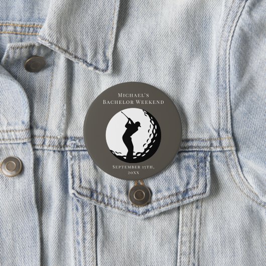Personalisierte Schaltfläche | Bachelor Golf Weeke Button (Beispiel)