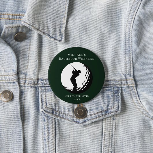 Personalisierte Schaltfläche | Bachelor Golf Weeke Button (Beispiel)