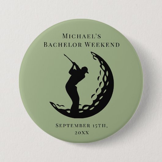 Personalisierte Schaltfläche | Bachelor Golf Weeke Button (Vorderseite)