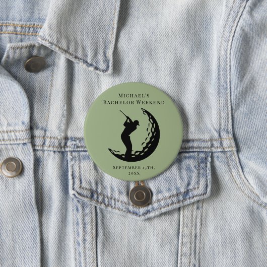 Personalisierte Schaltfläche | Bachelor Golf Weeke Button (Beispiel)