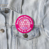Personalisierte Schaltfläche Retro Pink Disc Ball Button (Beispiel)