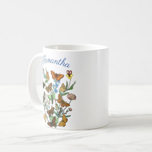 PERSONALISIERTE SCHALTFLÄDEN AUS DER NATUR KAFFEETASSE (Vorderseite Links)