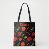 Personalisierte scharfe Paprika-Muster-Tasche Tasche (Vorderseite)