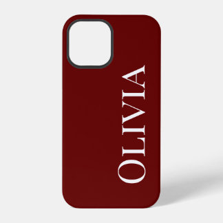 Personalisierte Scharlachrote Moderne Typografie iPhone 12 Pro Hülle