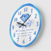 Personalisierte Schattierungen der Blues Jubiläums Große Wanduhr (Winkel)