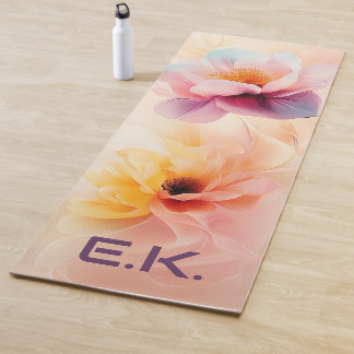 Personalisierte Schicke Florale Wasserfarbe Yoga-M Yogamatte