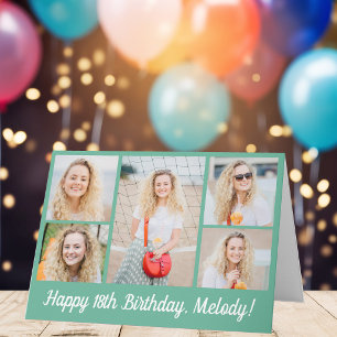 Personalisierte Schicke Happy Birthday Foto-Collag Karte
