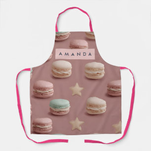Personalisierte Schicke Pastell-Macarons-Muster-Sc Schürze