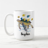 Personalisierte Schildkröten-Tasse, Schildkrötenge Kaffeetasse (Links)